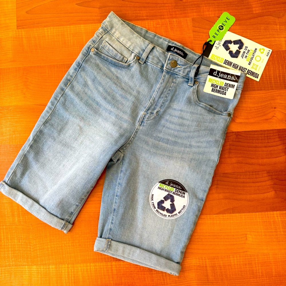 d. jeans High Waist Bermuda Shorts Denim